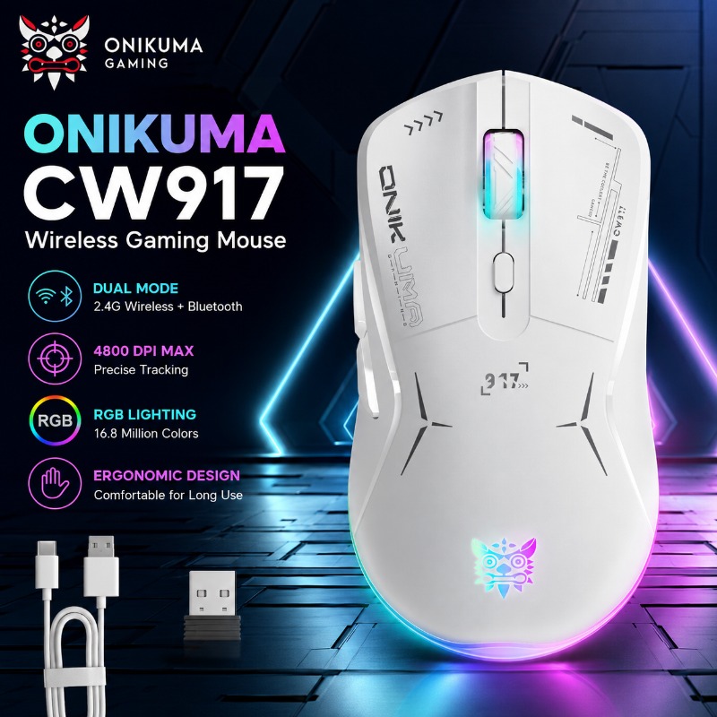 Es5 Esports Rgb Gaming Mouse - ONIKUMA CW917 Kablosuz/Kablolu Oyun Mouse'u Çift