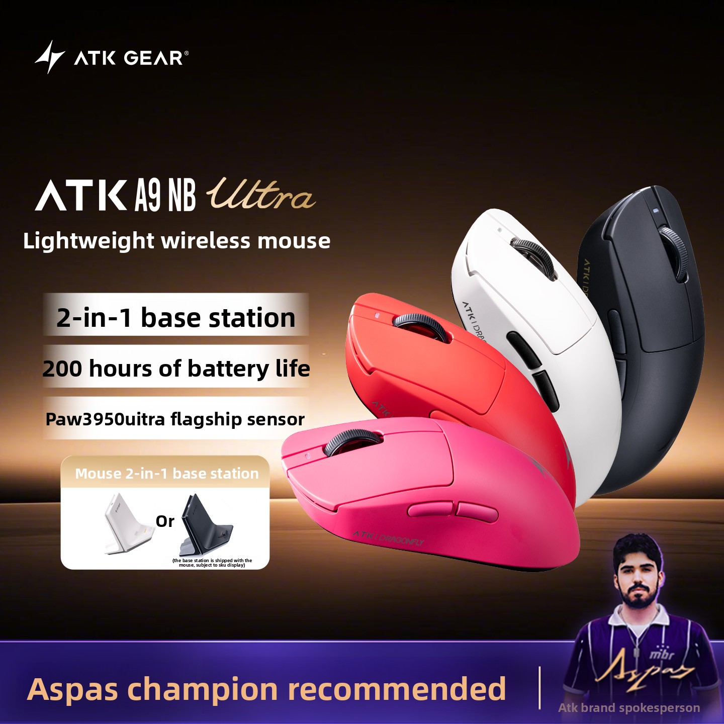 ATK A9 NB Ultra Hafif Kablosuz - Esports Gaming Station incelemesi ve fiyatı